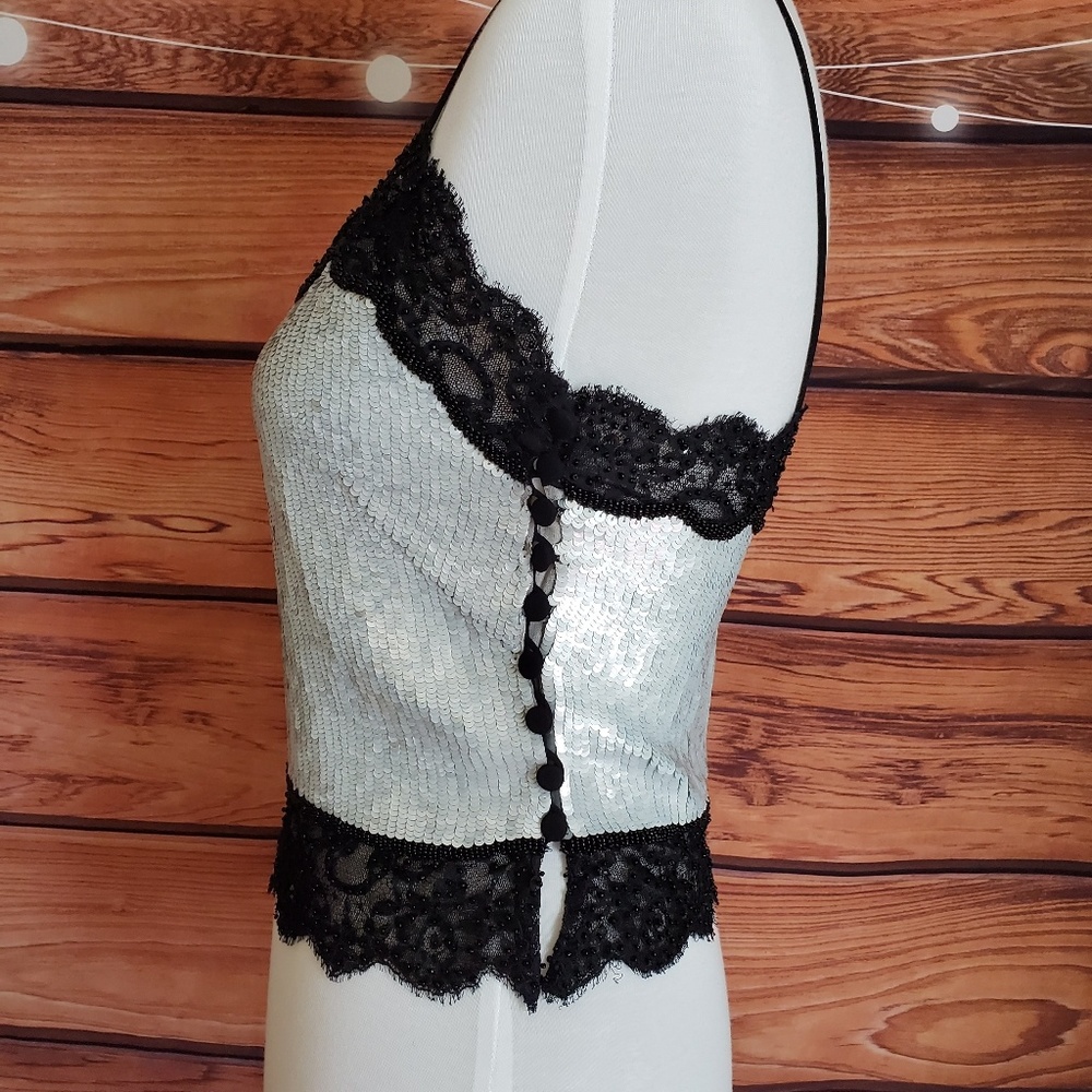 Rena Lange Sequin Crop Top - Picture 5 of 7